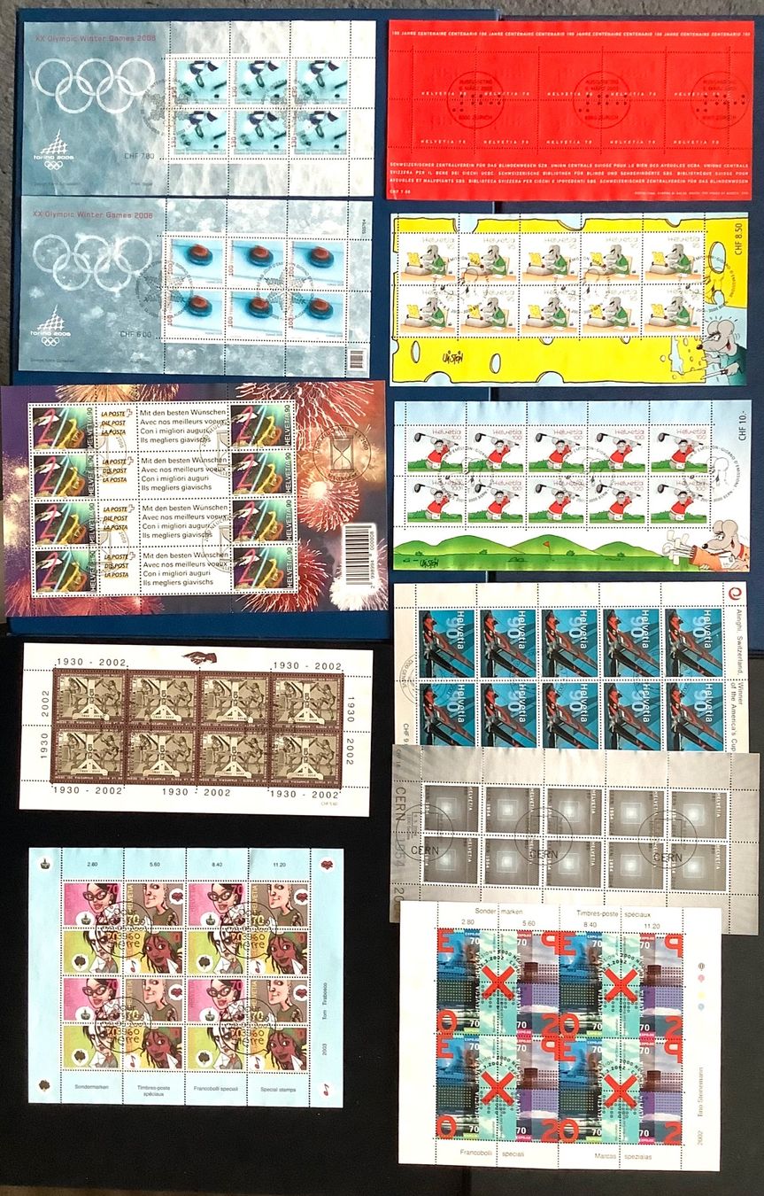 Alle Briefmarken: 2000-2005 - Schweiz / 11 Kleinbogen gelaufen  ET Gest. – Gebraucht aus Liestal von Skunk02