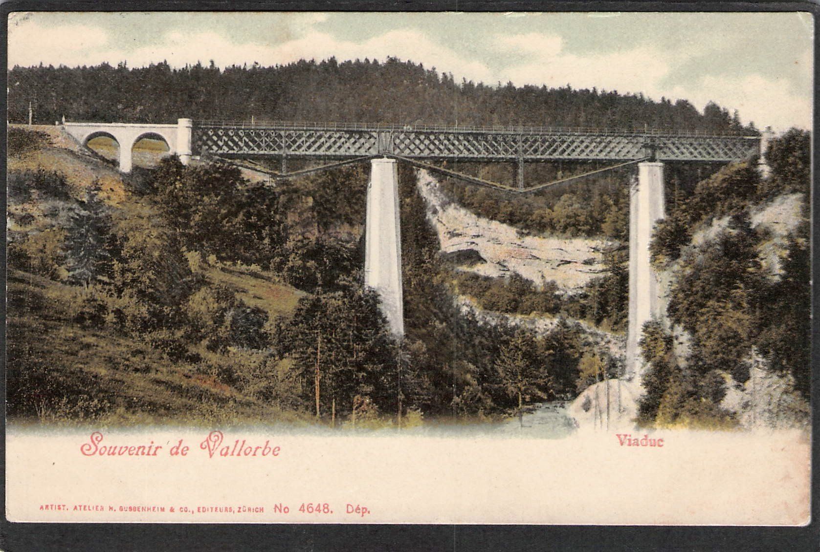 Cartoline postali: ,Souvenir de Vallorbe , 1908 – Usato da Reichenburg venduto da ibiza18