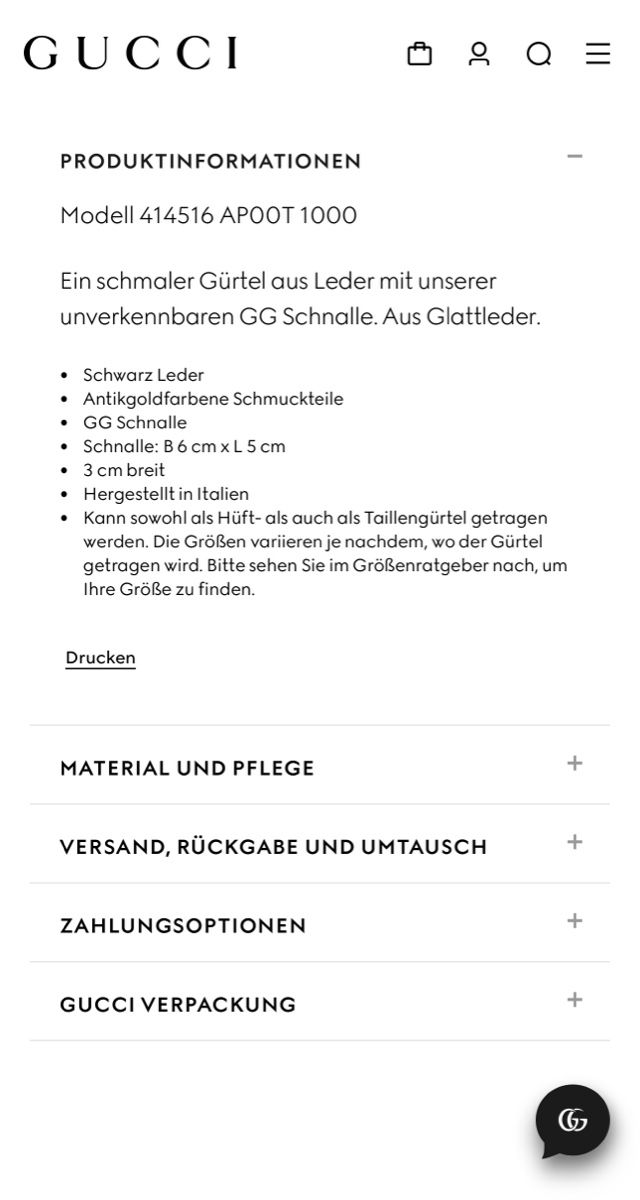 Gucci Cinture: Gucci Marmont Gürtel Gr. 75 – Nuovo (secondo la descrizione) da Kloten venduto da BLarsonneur 5