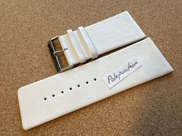 36mm Uhrenarmband Leder, weiss, Lederarmband