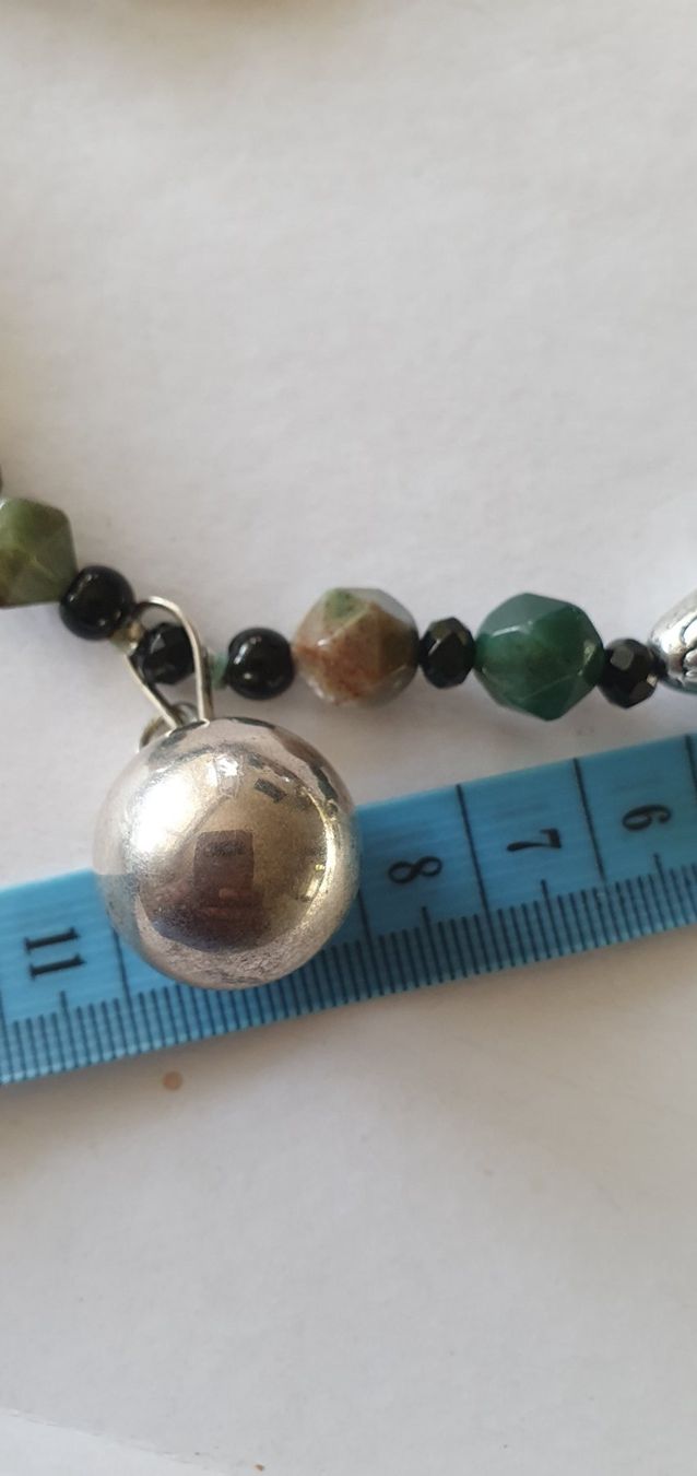 Catenine: Lang Kette aus Agate mit Silbern Kugel – Nuovo (secondo la descrizione) da Benglen venduto da Meercat3 7