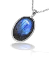 Pendentif en Labradorite naturelle – Argent 925