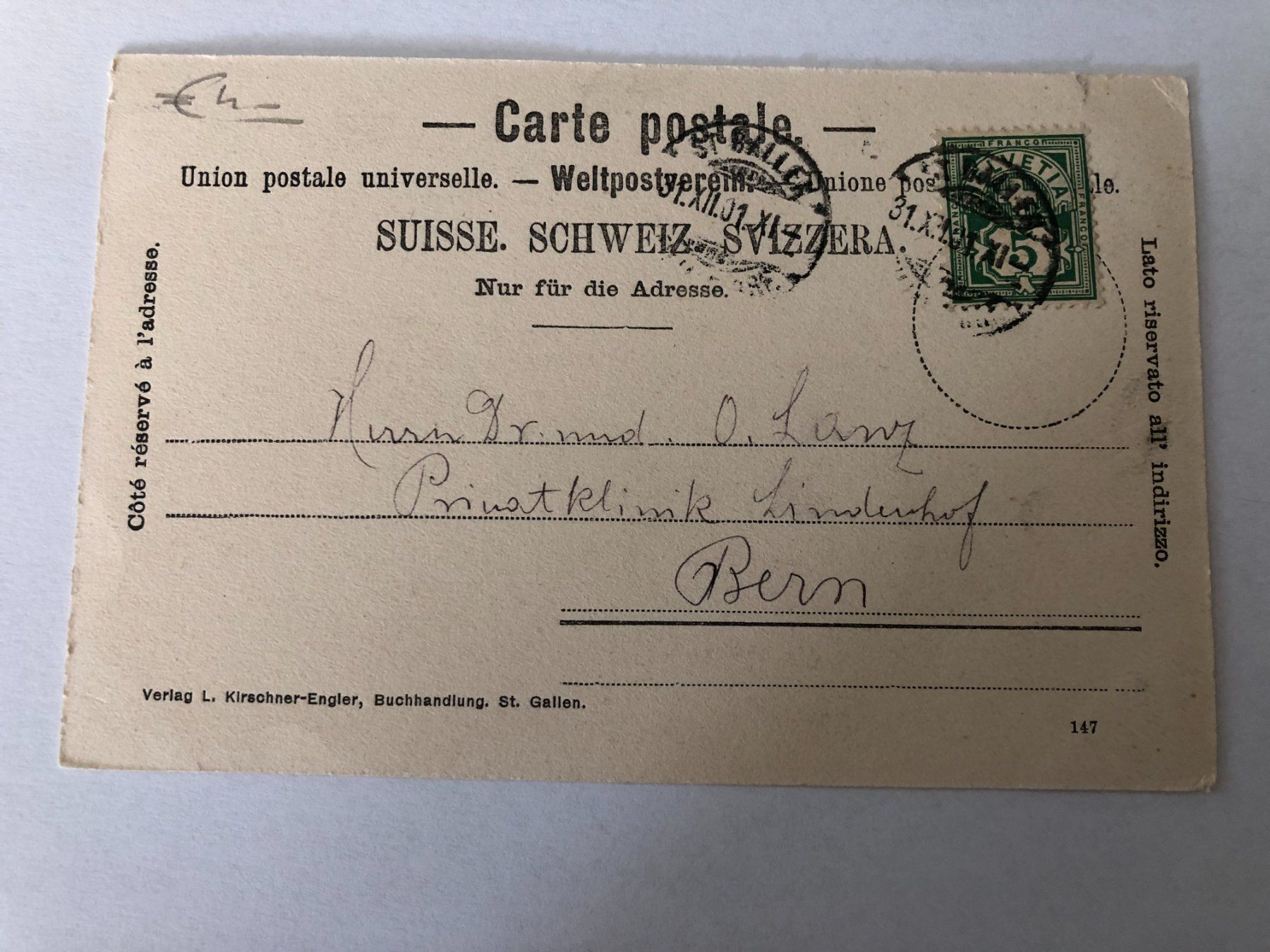 Cartoline postali: Alte Ansichtskarte St. Gallen Rosenbergstrasse 1901 Arbeiter – Usato da Pfäffikon ZH venduto da Waltoversand 1