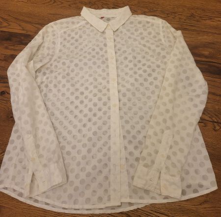 Spezielle schöne  Bluse mit transparenten Punkten