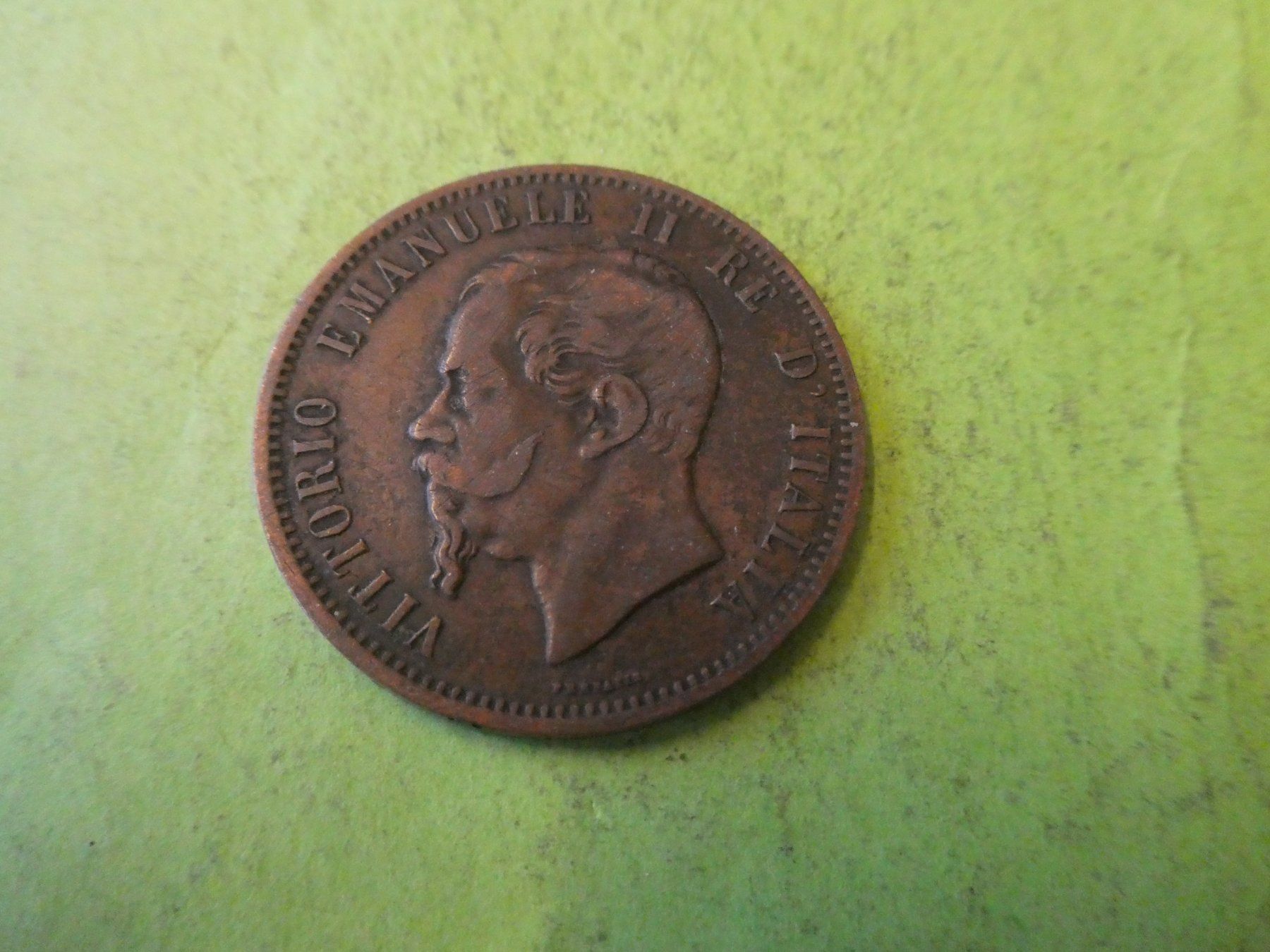 Alle Münzen: Italien 1866 M, 10 Centesimi – Gebraucht aus Hinterforst von Rohusri 1