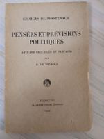  "Pensées et Prévisions Politiques" 1926, Fribourg