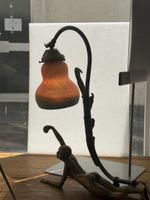 Jugendstil Figur Lampe Metall Glas Vintage