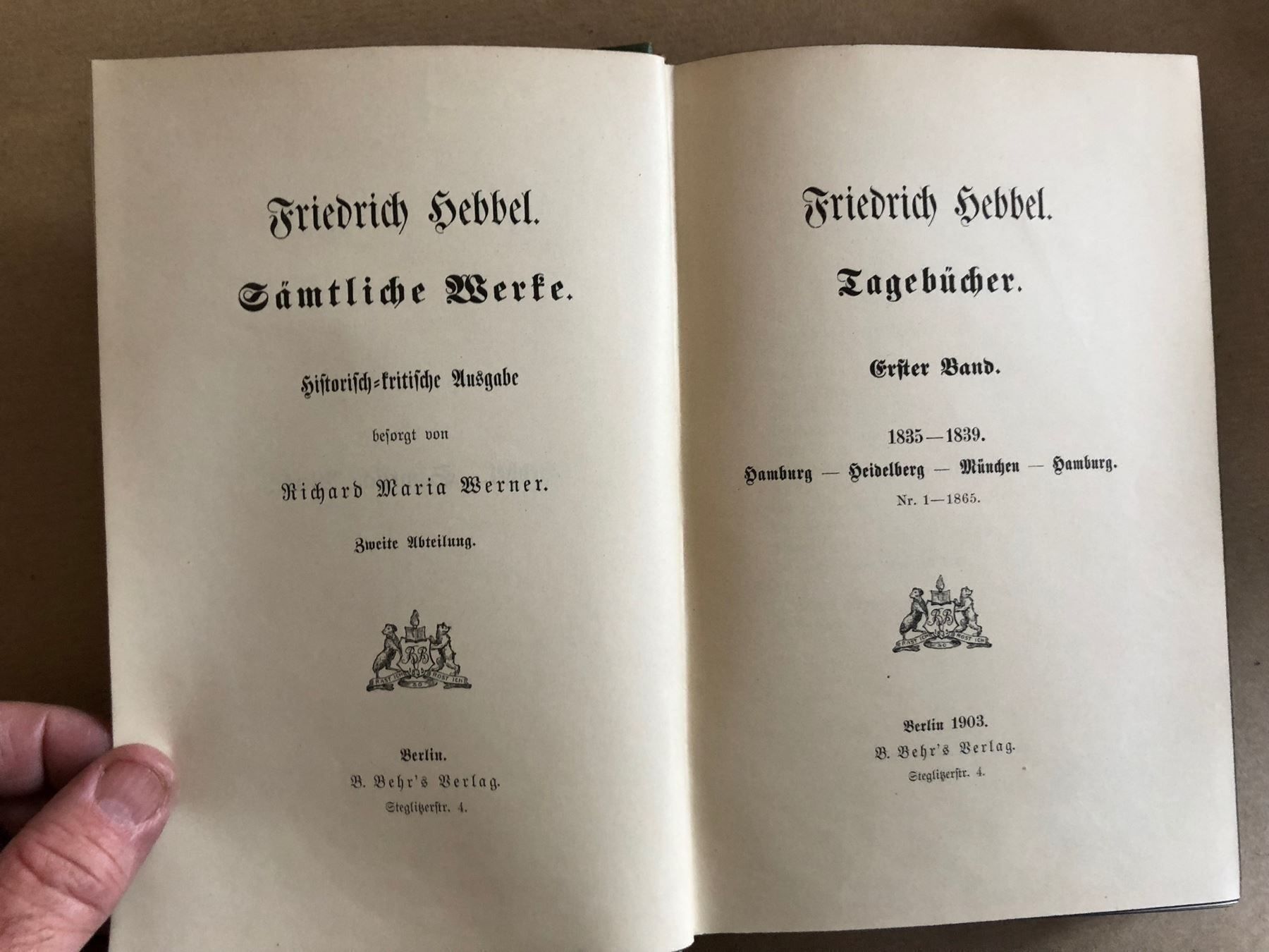 Bücher: Friedrich Hebbel: Tagebücher 4 Bde. – Gebraucht aus Zürich von allp 2