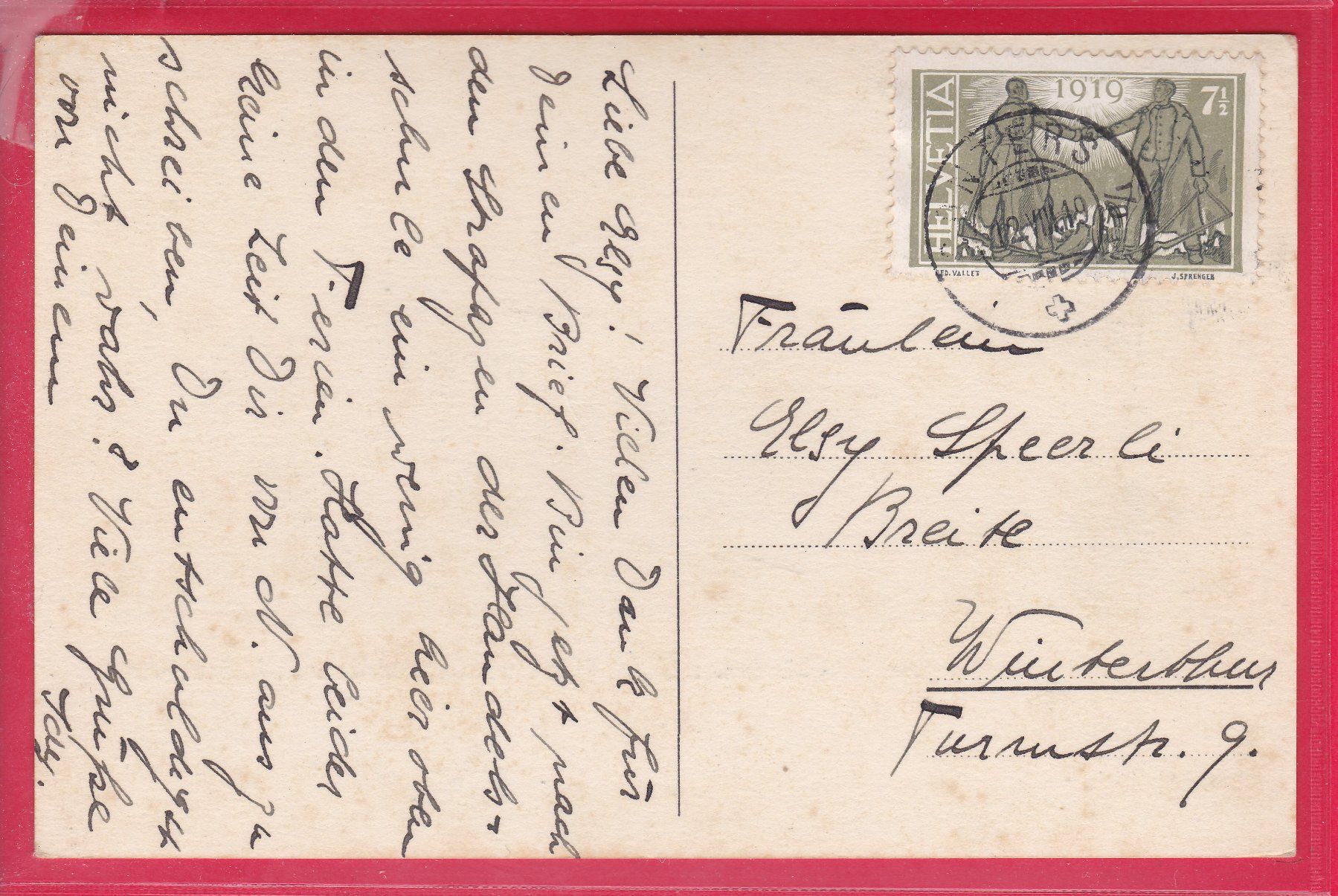 Cartoline postali: CONTERS, HOTEL POST MIT DÉPENDANCE, 12.8.1919 – Usato da Oberrieden venduto da Gebirgsstelze 1