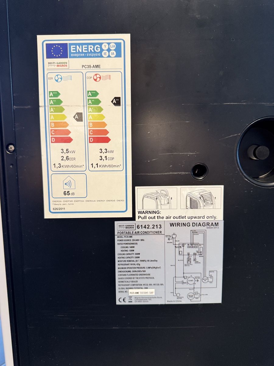 Migros Climatiseurs: Mobiles Klimagerät IVALO 12‘000 BTU – D'occasion à Pfäffikon ZH par michi_fluck 7