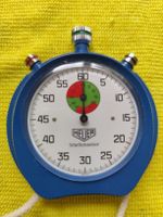 Stoppuhr Heuer Trackmaster blau mit Box Vintage Rare