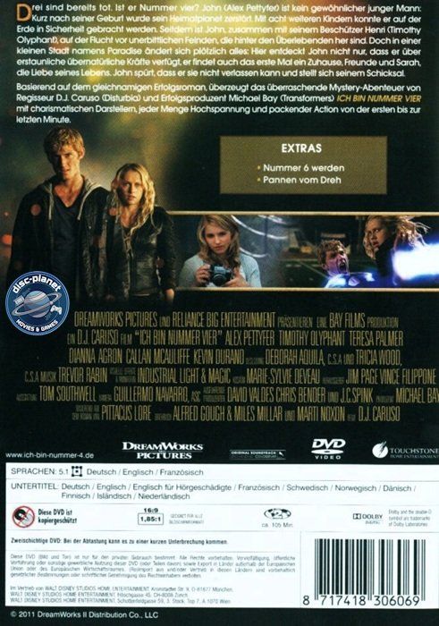 Tutti i DVDs: DVD - Ich bin Nummer Vier (2011) – Usato da Embrach venduto da disc-planet 1