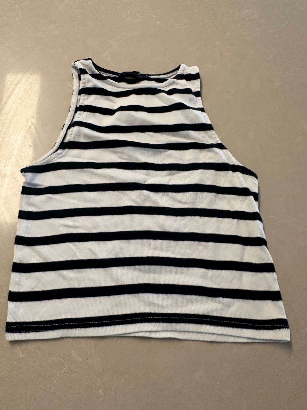 Top: Gestreiftes Crop Top | Schwarz-Weiss | Gr. 38 – Usato da Weggis venduto da _GMA9