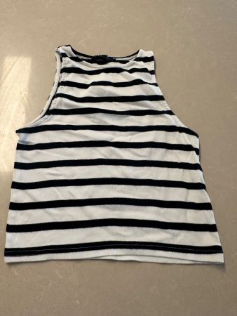 Gestreiftes Crop Top | Schwarz-Weiss | Gr. 38
