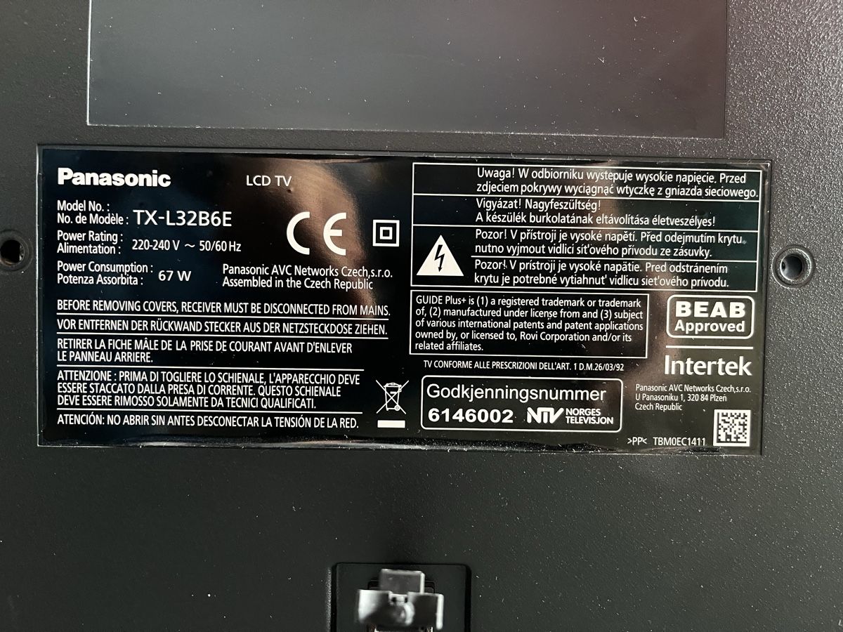 Fernseher: Panasonic TV TX-L32B6E, 32 Zoll. – Gebraucht aus Münchenbuchsee von Drio 2
