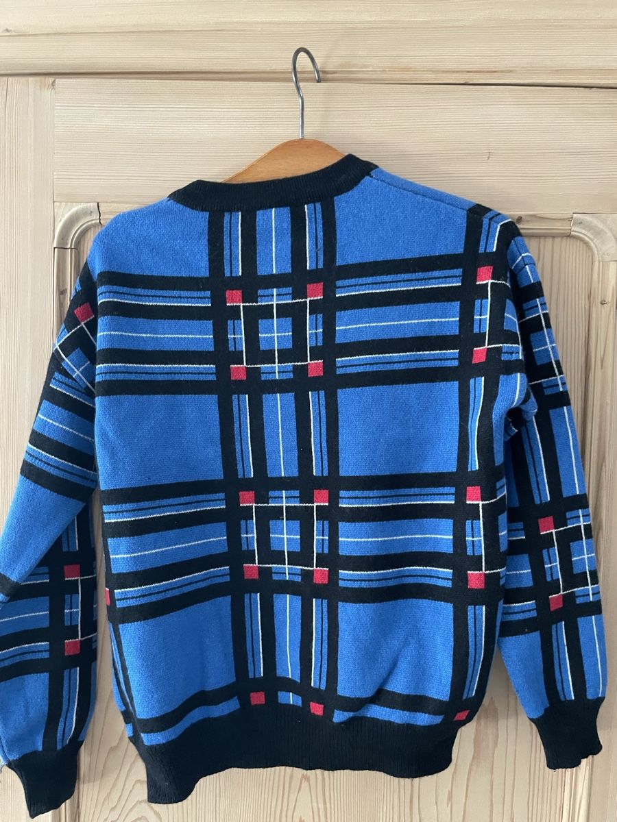 Maglioni & Felpe: Strickpullover blau schwarz kariert Rundhals  – Usato da Rorschach venduto da brionvega 2