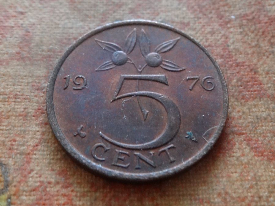 Alle Münzen: PAYS-BAS  Nederland  5  Cent  1976  (P) – Gebraucht aus Romanel-sur-Lausanne von Swift13