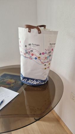 Planentasche mit Ledergriff