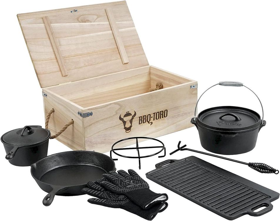 Outdoor Kookpan Dutch Oven Bbq-toro BBQ-Toro Dutch Oven 4,2 Liter - Geëmailleerd Stoven En Braden Gietijzer