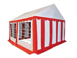 HEBU-Tent – Profi PVC Partyzelt 4×4 m – rot/weiss