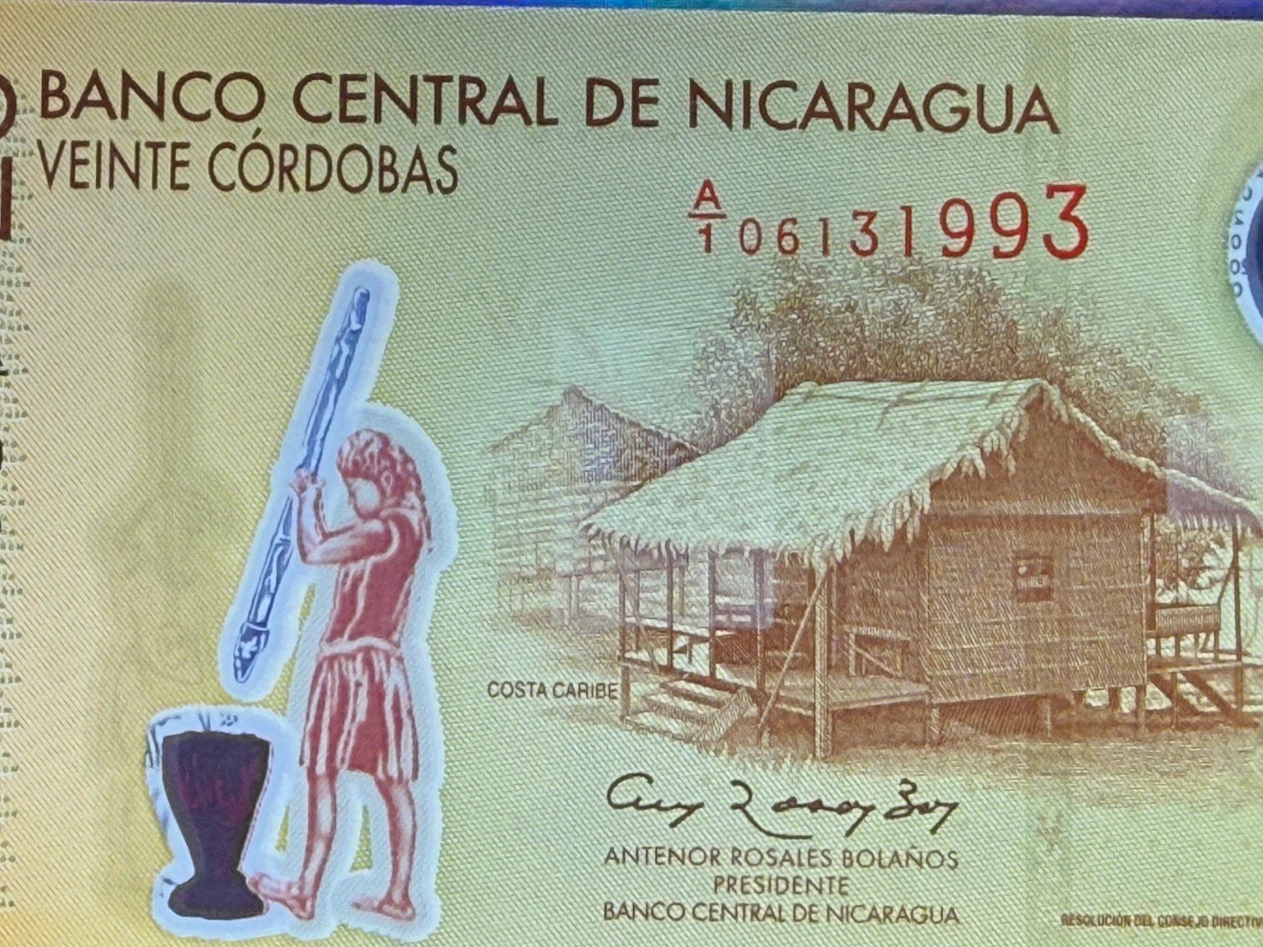 Banconote: Nicaragua 2007 - 20 Cordobas UNC - Polymer – Nuovo e nell'imballaggio originale da Pfäffikon SZ venduto da Sieben77 3
