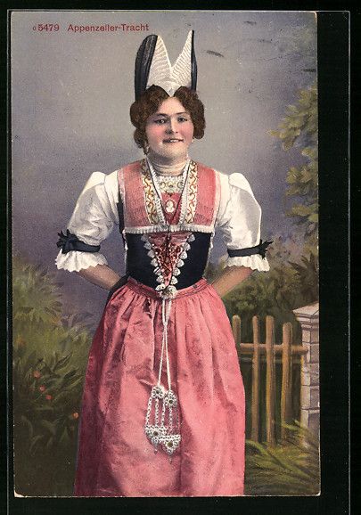Ansichtskarten: Appenzeller-Tracht, Schweizer Dame in Tr – Gebraucht aus Berlin von bartko-reher