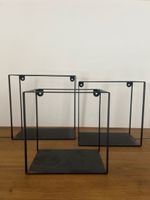 3 Deko Wandregale Metall Schwarz Modern Quadratisch 