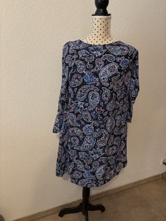Claudie Pierlot Dress Paisley Pattern Dark Blue Size M