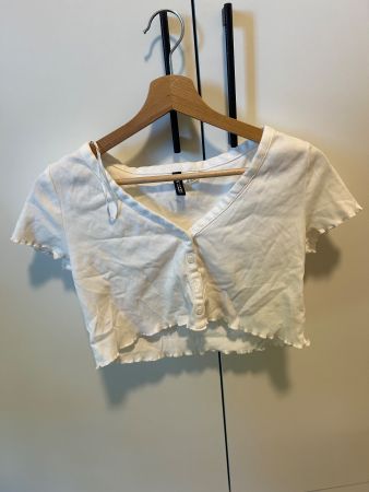 Damen Crop Top Weiss Grösse S H&M Divided guter Zustand