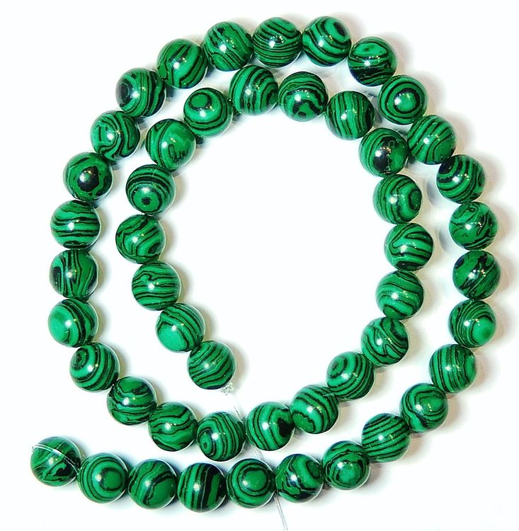 Runde Perlen Aus Synthetischem Malachit – Verschiedene Größen, Ideal Für DIY Schmuck Wie Armbänder, Ohrringe & Mehr