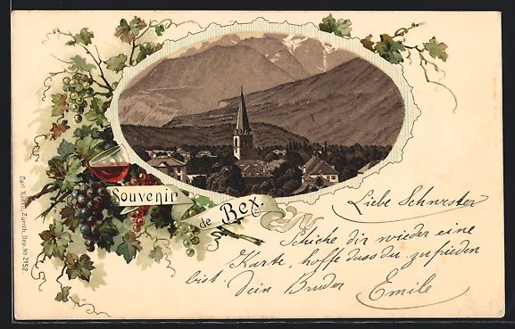 Cartoline postali: Litho Bex, Ortsansicht aus der Vogelscha – Usato da Berlin venduto da bartko-reher
