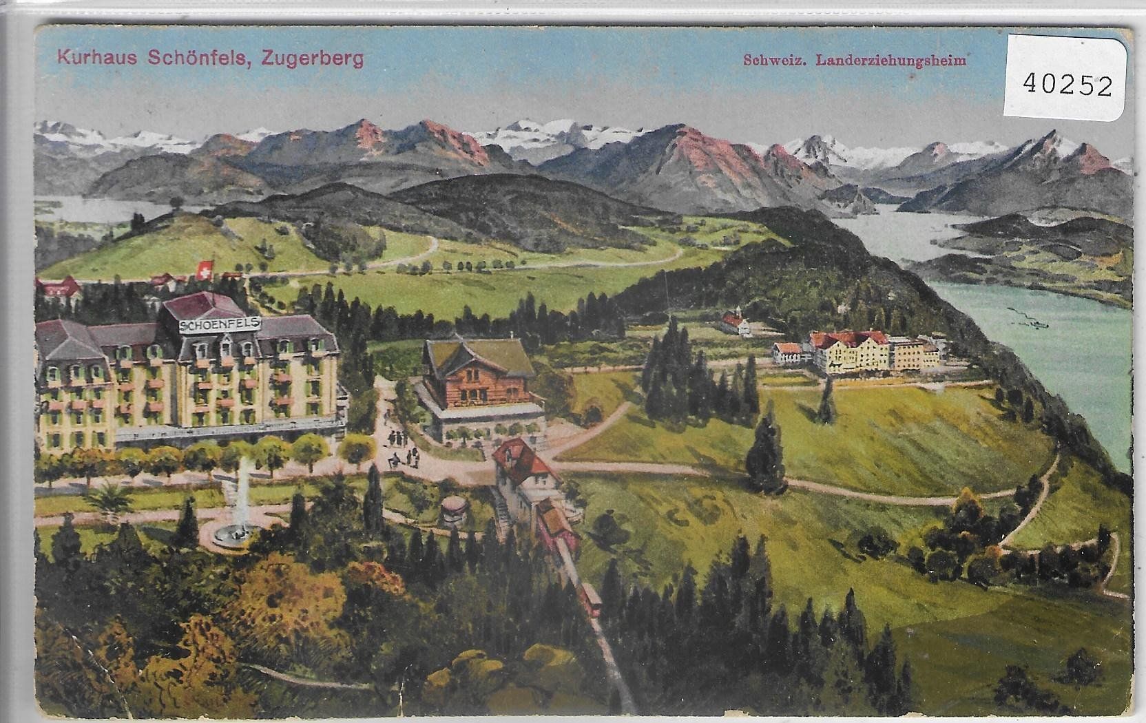 Ansichtskarten: Kurhaus Schönfels - Zugerberg - Litho – Gebraucht aus Ettingen von Kartenplanet