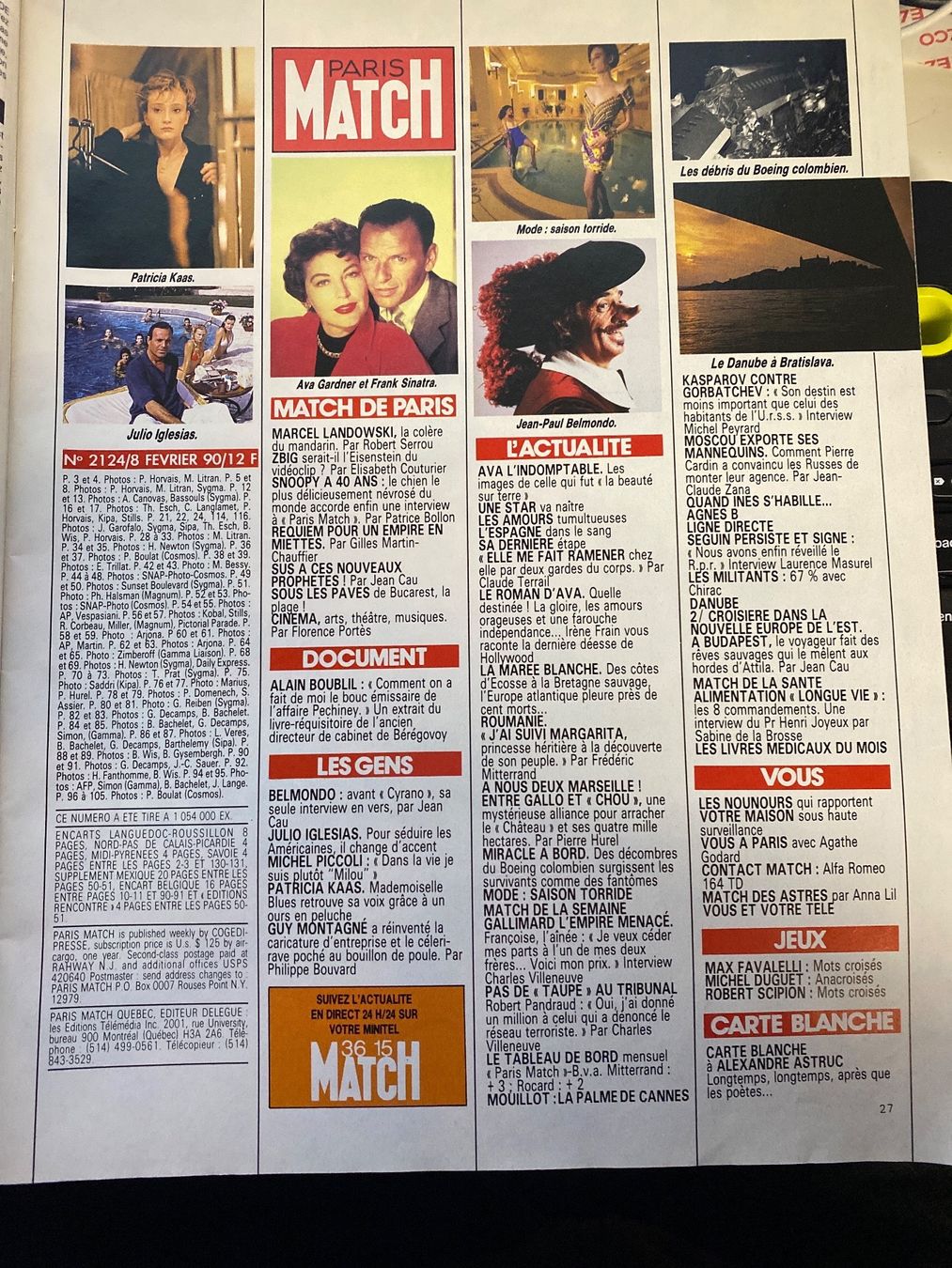 Zeitschriften & Magazine: Paris Match - Ava Gardner - 1990 - Belmondo – Gebraucht aus Le Brassus von cinema13 1