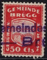 50 Cts. Fiskalmarke der Gemeinde BRÜGG