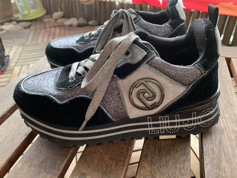 LIU JO 4F3301 Maxi Wonder 604 Baskets Chaussures à Lacets Platform Noire