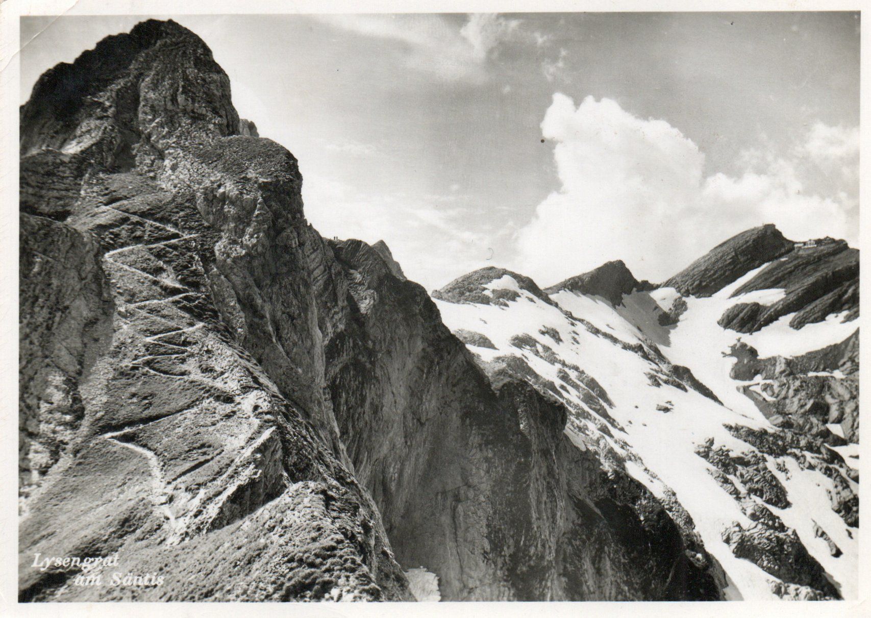 Ansichtskarten: Lysengrat mit Säntis – Gebraucht aus Melano von pisonsdro