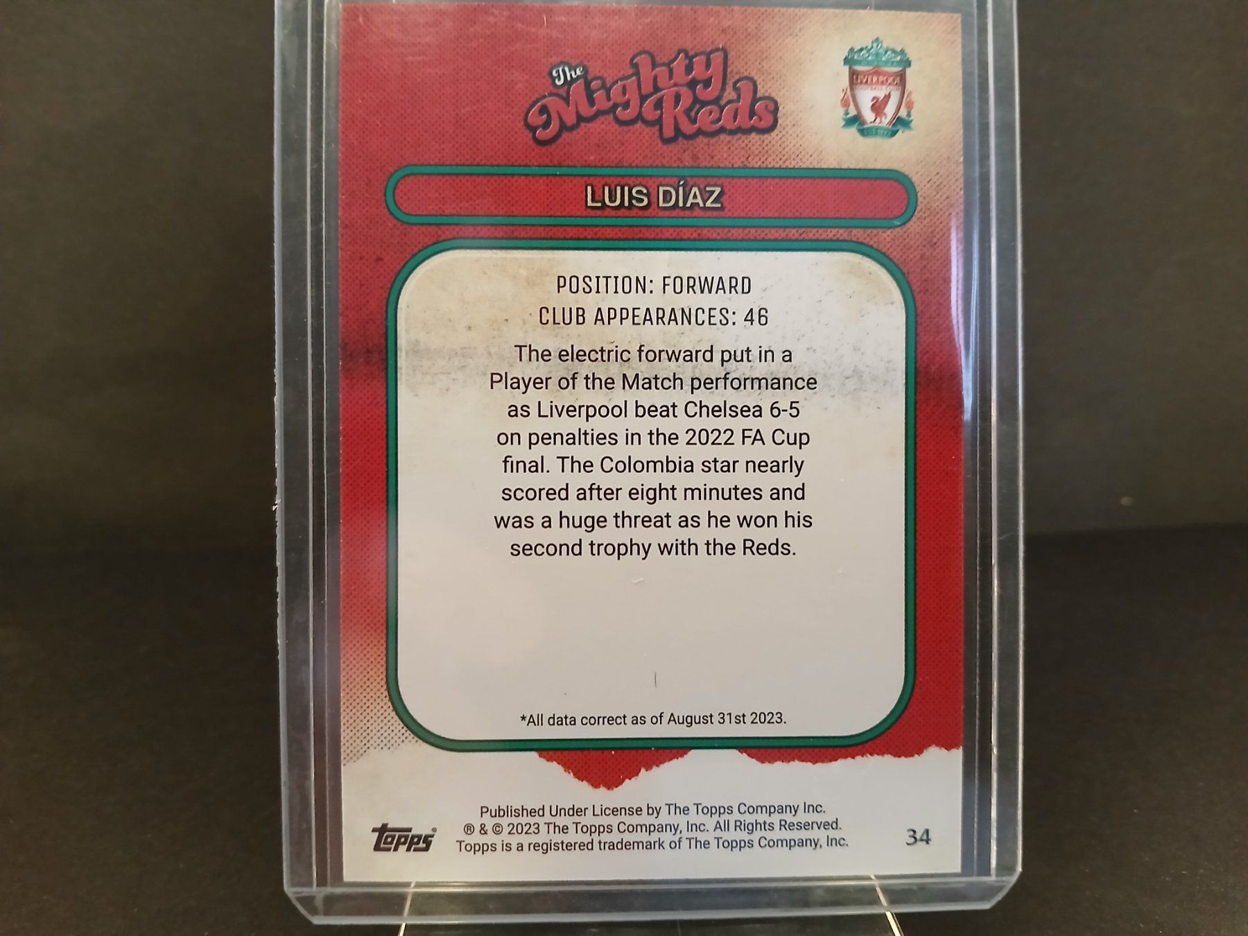 Topps Carte collezionabili: Topps Luis Diaz /25 The Mighty Reds – Nuovo (secondo la descrizione) da Schaffhausen venduto da Hariyama 1