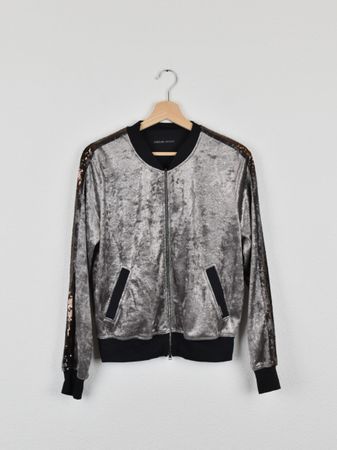 Marc Cain Sports Jacke, Samtoptik, silber, Gr.36