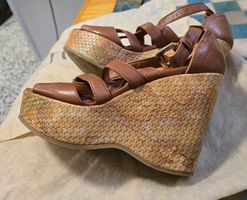 Alviero Martini Sandalen, Keilabsatz, Leder, Gr. 35