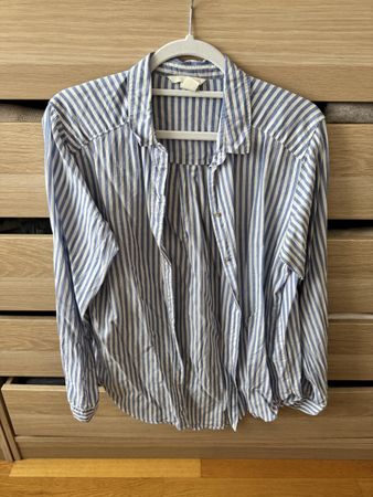 Blue white cotton Stripes shirt 34