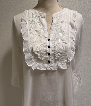 🤍 Longbluse / Tunika / Minikleid, weiss, Gr. S/36 🤍