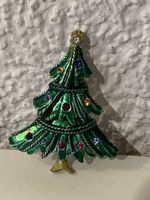 Brosche Weihnachtsbaum mit bunten Steinen guter Zustand