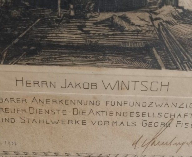 Documenti: Urkunde Stahlwerke Georg Fischer – Usato da Flums venduto da Flumsantik 2