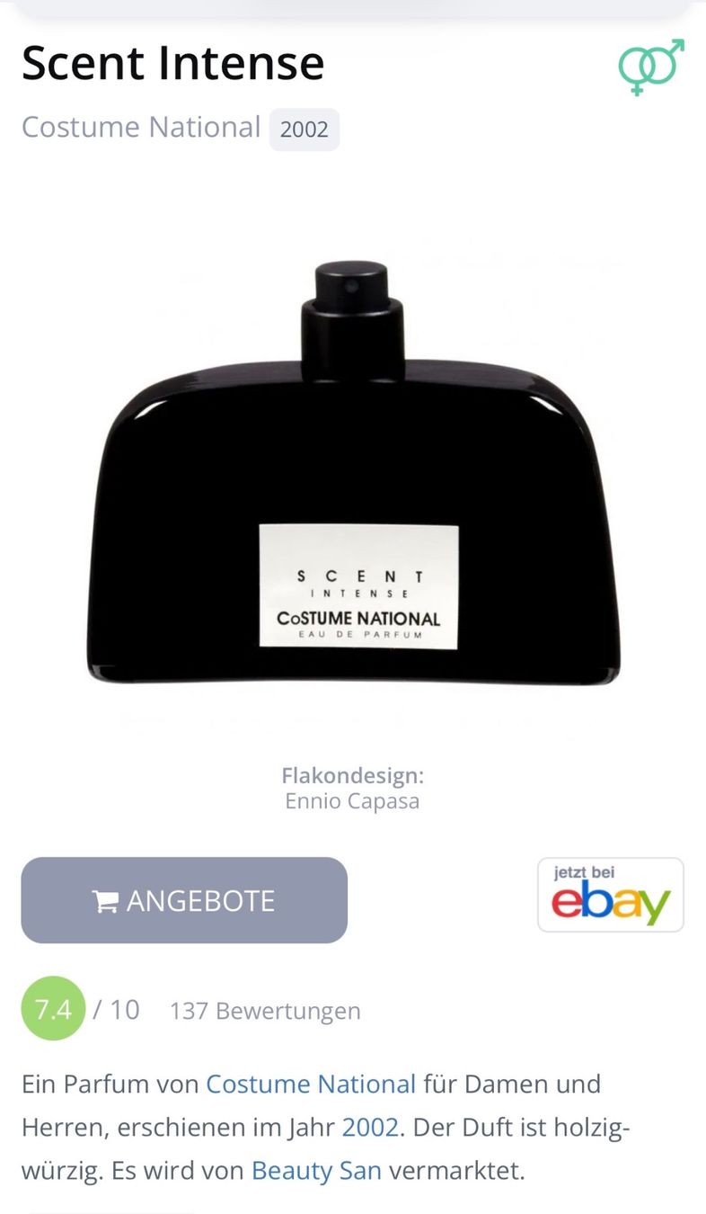 Profumi & Eau de Toilette: Scent Intense Costume National EDP Duftprobe 2ML – Usato da Zürich venduto da deruja 6