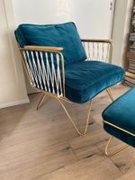 Honoré Deco Sessel  Croisette Armchair petrol mit Ottoman