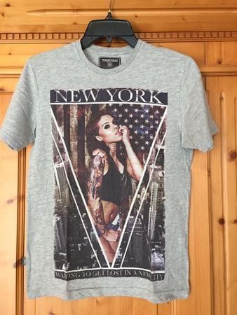 Herren T-Shirt grau mit Druck - Grösse S
