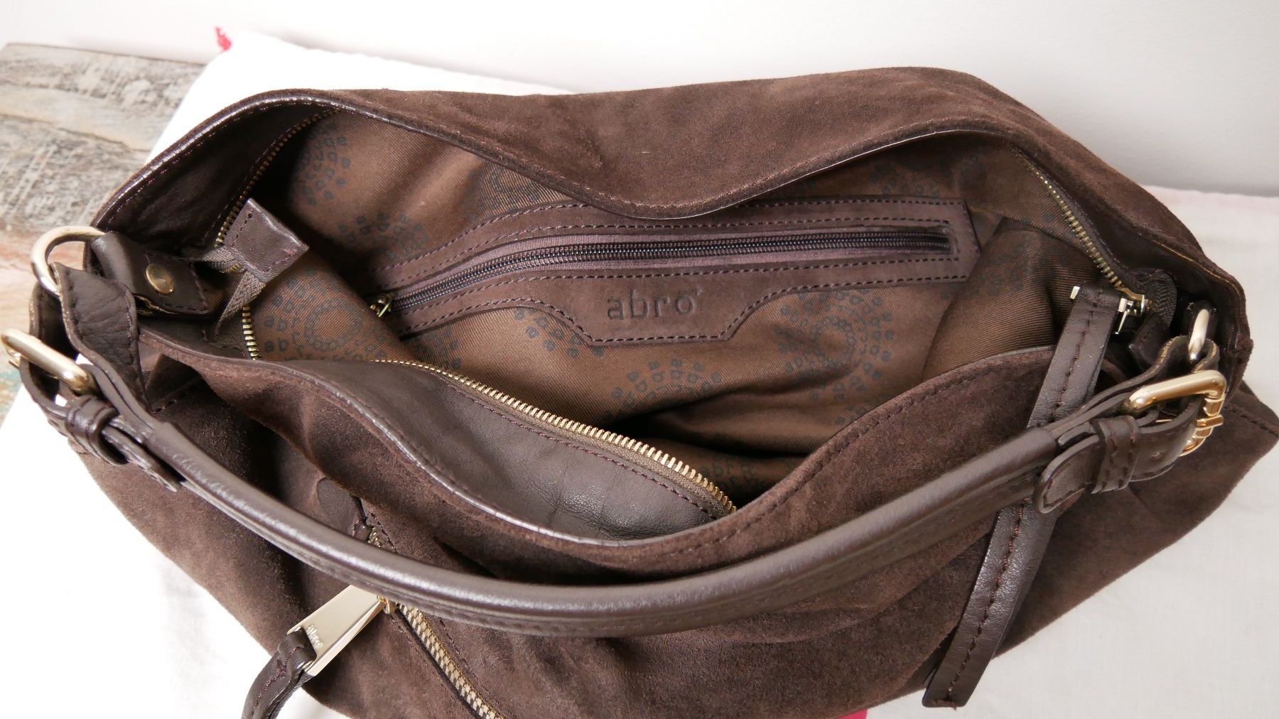 Abro Borse da donna: Abro Wildledertasche braun Shopper weiches Leder echt – Nuovo e nell'imballaggio originale da Zürich venduto da julia_vina 4