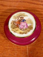 Vintage Limoges Trinket Box - Romantic Scene, Gold Trim