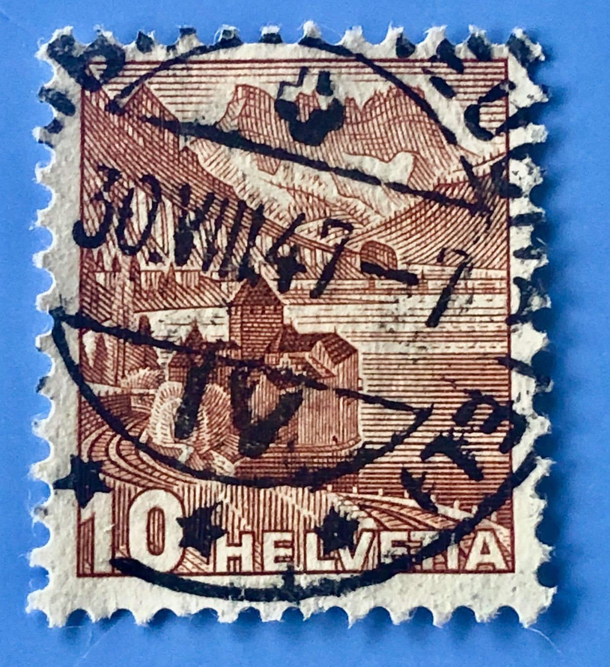 Tutti i francobolli: Landschaftsbilder Stempel   – Usato da Aarau venduto da Billa007