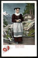 AK Schweizerin in Tracht aus dem Wallis